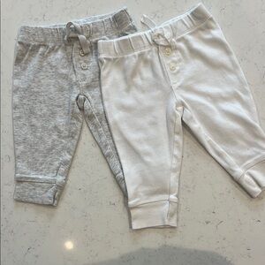 Carter's soft cotton pants in white and grey.  Size 3M